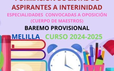 FORMACIÓN DE LISTAS DE INTERINOS. ESPECIALIDADES CONVOCADAS. LISTADO PROVISIONAL DE ADMITIDOS Y EXCLUIDOS CON BAREMO PROVISIONAL