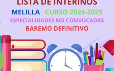 PERMANENCIA EN LISTAS DE INTERINOS. RESOLUCIÓN Y BAREMOS DEFINITIVOS.