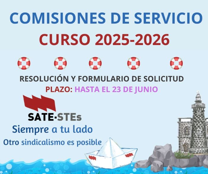 COMISIONES DE SERVICIO CURSO 2025-2026. RESOLUCIÓN Y MODELO DE SOLICITUD