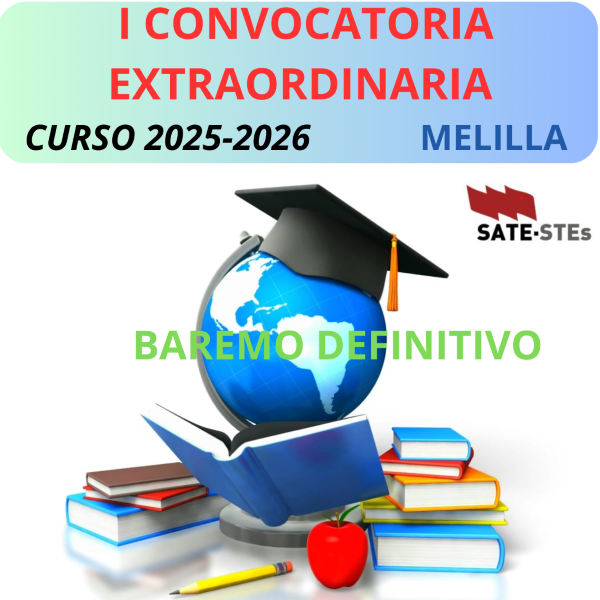 I CONVOCATORIA EXTRAORDINARIA CURSO 2025-2026 MELILLA. BAREMO DEFINITIVO