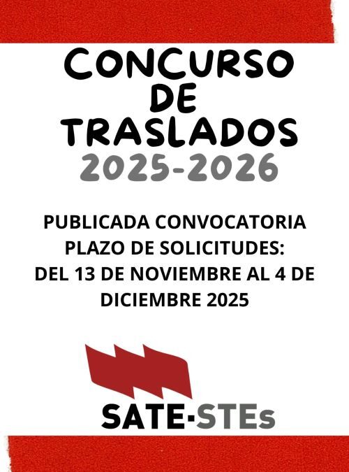 CONCURSO DE TRASLADOS 2025-2026. TODOS LOS CUERPOS DOCENTES