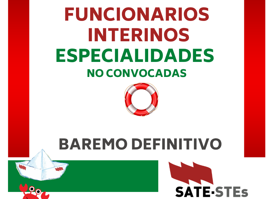 PERMANENCIA EN LISTAS DE INTERINOS CURSO 2026-2027. BAREMO DEFINITIVO